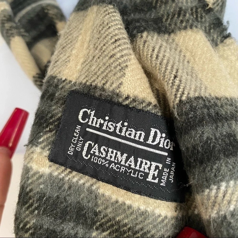Christian Dior vintage cashmere scarf with fringe